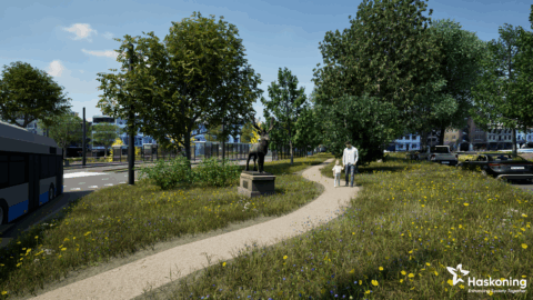 Sfeerbeeld van de herinrichting, Willemsplein en ommetje van Heuvelink