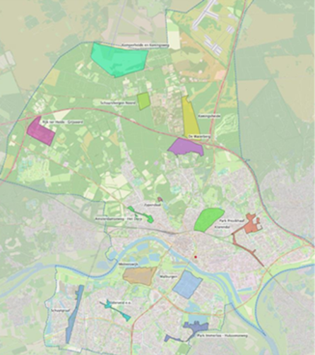 kaart Living Labs in Arnhem