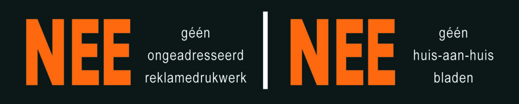 Voorbeeld van een nee nee sticker